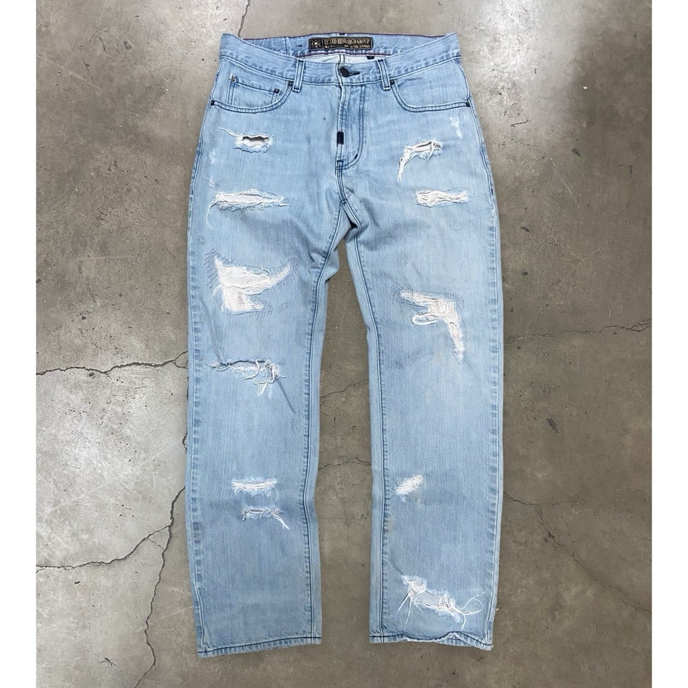 LRG Lifted Research Group Distressed Jeans Men's Size 32x32 Light Wash Straight